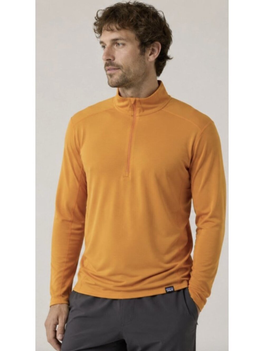 PATAGONIA Capilene® Midweight Zip-Neck Pullover Polartec Orange Men's XL Outdoor